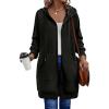 imageZeagoo Womens Zip Up Hoodies Long Sleeve Long Tunic Sweatshirts Oversized Fleece Casual 2025 Fall Jacket Coat with Pocket01 Black