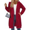 imageZeagoo Womens Zip Up Hoodies Long Sleeve Long Tunic Sweatshirts Oversized Fleece Casual 2025 Fall Jacket Coat with PocketRed