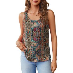 imageZeagoo Silk Satin Tank Tops for Women Scoop Neck Sleeveless Camisole Tops 2025 Summer Basic BlousesMz721