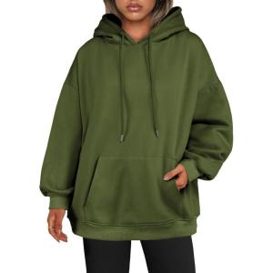 imageZeagoo Womens Oversized Hoodies Fleece Sweatshirts Long Sleeve Pullover with Pocket 2025 Fall Winter Outfits Y2k ClothesArmy Green