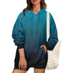 imageZeagoo Womens Oversized Hoodies Fleece Sweatshirts Long Sleeve Pullover with Pocket 2025 Fall Winter Outfits Y2k ClothesBlue Gradient