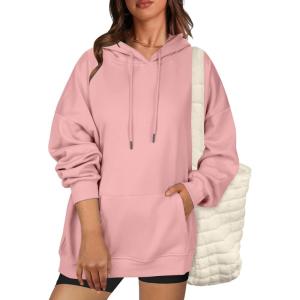 imageZeagoo Womens Oversized Hoodies Fleece Sweatshirts Long Sleeve Pullover with Pocket 2025 Fall Winter Outfits Y2k ClothesPink