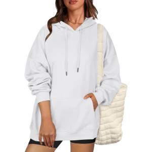 imageZeagoo Womens Oversized Hoodies Fleece Sweatshirts Long Sleeve Pullover with Pocket 2025 Fall Winter Outfits Y2k ClothesWhite