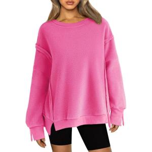 imageZeagoo Womens Sherpa Fleece Jacket Pullover Crewneck Fuzzy Sweatshirts Long Sleeve Warm Thick Fall Winter Coats01rose