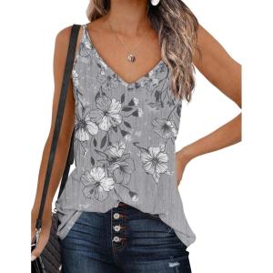 imageZeagoo Womens V Neck Camisole Tank Top Strap Sleeveless T Shirt Casual Loose Vest Blouse  SXXLDh62