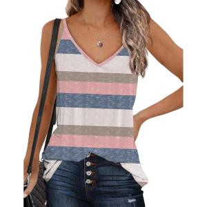 imageZeagoo Womens V Neck Camisole Tank Top Strap Sleeveless T Shirt Casual Loose Vest Blouse  SXXLTw669