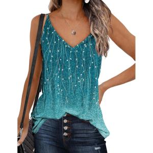 imageZeagoo Womens V Neck Camisole Tank Top Strap Sleeveless T Shirt Casual Loose Vest Blouse  SXXLXh363