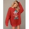 imageZeagoo Christmas Sweatshirt for Women Crewneck Christmas Tree Long Sleeve Shirt Xmas Holiday Party Pullover Sweater Tops01redsanta Claus