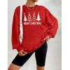 imageZeagoo Christmas Sweatshirt for Women Crewneck Christmas Tree Long Sleeve Shirt Xmas Holiday Party Pullover Sweater Tops02redchristmas Tree