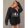 imageZeagoo Christmas Sweatshirt for Women Crewneck Christmas Tree Long Sleeve Shirt Xmas Holiday Party Pullover Sweater TopsBlack Floral
