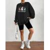 imageZeagoo Christmas Sweatshirt for Women Crewneck Christmas Tree Long Sleeve Shirt Xmas Holiday Party Pullover Sweater TopsBlack Floral