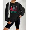 imageZeagoo Christmas Sweatshirt for Women Crewneck Christmas Tree Long Sleeve Shirt Xmas Holiday Party Pullover Sweater TopsBlackchristmas Tree