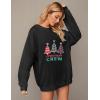 imageZeagoo Christmas Sweatshirt for Women Crewneck Christmas Tree Long Sleeve Shirt Xmas Holiday Party Pullover Sweater TopsBlackchristmas Tree