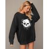 imageZeagoo Christmas Sweatshirt for Women Crewneck Christmas Tree Long Sleeve Shirt Xmas Holiday Party Pullover Sweater TopsBlackskull
