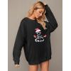 imageZeagoo Christmas Sweatshirt for Women Crewneck Christmas Tree Long Sleeve Shirt Xmas Holiday Party Pullover Sweater TopsBlacksnowman