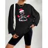 imageZeagoo Christmas Sweatshirt for Women Crewneck Christmas Tree Long Sleeve Shirt Xmas Holiday Party Pullover Sweater TopsBlacksnowman