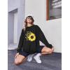 imageZeagoo Christmas Sweatshirt for Women Crewneck Christmas Tree Long Sleeve Shirt Xmas Holiday Party Pullover Sweater TopsBlacksun Floral
