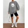 imageZeagoo Christmas Sweatshirt for Women Crewneck Christmas Tree Long Sleeve Shirt Xmas Holiday Party Pullover Sweater TopsGreyskull