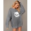 imageZeagoo Christmas Sweatshirt for Women Crewneck Christmas Tree Long Sleeve Shirt Xmas Holiday Party Pullover Sweater TopsGreyskull