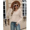 imageZeagoo Sweaters for Women Long Sleeve Tops Soft Knit Crew Neck Pullover Sweater Lightweight Crochet 2025 Fall OutfitsA Apricot