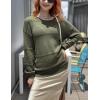 imageZeagoo Sweaters for Women Long Sleeve Tops Soft Knit Crew Neck Pullover Sweater Lightweight Crochet 2025 Fall OutfitsA Army Green