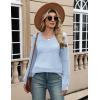 imageZeagoo Sweaters for Women Long Sleeve Tops Soft Knit Crew Neck Pullover Sweater Lightweight Crochet 2025 Fall OutfitsA Blue