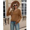 imageZeagoo Sweaters for Women Long Sleeve Tops Soft Knit Crew Neck Pullover Sweater Lightweight Crochet 2025 Fall OutfitsA Light Brown