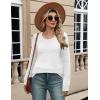 imageZeagoo Sweaters for Women Long Sleeve Tops Soft Knit Crew Neck Pullover Sweater Lightweight Crochet 2025 Fall OutfitsA White
