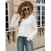 imageZeagoo Sweaters for Women Long Sleeve Tops Soft Knit Crew Neck Pullover Sweater Lightweight Crochet 2025 Fall OutfitsA White