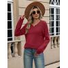 imageZeagoo Sweaters for Women Long Sleeve Tops Soft Knit Crew Neck Pullover Sweater Lightweight Crochet 2025 Fall OutfitsA Wine Red