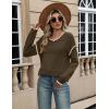 imageZeagoo Sweaters for Women Long Sleeve Tops Soft Knit Crew Neck Pullover Sweater Lightweight Crochet 2025 Fall OutfitsArmy Greenapricot