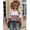 imageZeagoo Sweaters for Women Long Sleeve Tops Soft Knit Crew Neck Pullover Sweater Lightweight Crochet 2025 Fall OutfitsColorblock 284