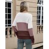 imageZeagoo Sweaters for Women Long Sleeve Tops Soft Knit Crew Neck Pullover Sweater Lightweight Crochet 2025 Fall OutfitsColorblock 284