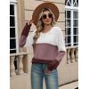 imageZeagoo Sweaters for Women Long Sleeve Tops Soft Knit Crew Neck Pullover Sweater Lightweight Crochet 2025 Fall OutfitsColorblock 284