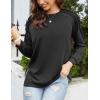 imageZeagoo Tunic Tops for Women 2025 fall Long Sleeve Shirts Dressy Casual Crewneck Pleated Cute Tops Side Split SweatshirtsBlack