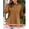 imageZeagoo Tunic Tops for Women 2025 fall Long Sleeve Shirts Dressy Casual Crewneck Pleated Cute Tops Side Split SweatshirtsBrown