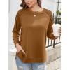 imageZeagoo Tunic Tops for Women 2025 fall Long Sleeve Shirts Dressy Casual Crewneck Pleated Cute Tops Side Split SweatshirtsBrown