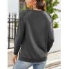 imageZeagoo Tunic Tops for Women 2025 fall Long Sleeve Shirts Dressy Casual Crewneck Pleated Cute Tops Side Split SweatshirtsDark Grey