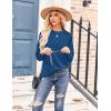 imageZeagoo Tunic Tops for Women 2025 fall Long Sleeve Shirts Dressy Casual Crewneck Pleated Cute Tops Side Split SweatshirtsNavy Blue