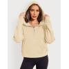 imageZeagoo Women Plus Size Zipper Hoodie Long Sleeve 2024 Trendy Sweatshirts Athletic Cropped Tops Dark Grey LargeApricot