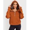 imageZeagoo Women Plus Size Zipper Hoodie Long Sleeve 2024 Trendy Sweatshirts Athletic Cropped Tops Dark Grey LargeBrick Red