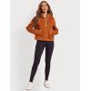 imageZeagoo Women Plus Size Zipper Hoodie Long Sleeve 2024 Trendy Sweatshirts Athletic Cropped Tops Dark Grey LargeBrick Red