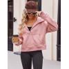 imageZeagoo Women Plus Size Zipper Hoodie Long Sleeve 2024 Trendy Sweatshirts Athletic Cropped Tops Dark Grey LargePink