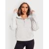 imageZeagoo Women Plus Size Zipper Hoodie Long Sleeve 2024 Trendy Sweatshirts Athletic Cropped Tops Dark Grey LargeWhite