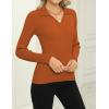 imageZeagoo Womens 2024 Sweater Tops Long Sleeve V Neck Ribbed Knit Slim Fitted Casual Work Basic Shirts SXXLCaramel