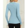 imageZeagoo Womens 2024 Sweater Tops Long Sleeve V Neck Ribbed Knit Slim Fitted Casual Work Basic Shirts SXXLClear Blue