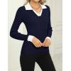 imageZeagoo Womens 2024 Sweater Tops Long Sleeve V Neck Ribbed Knit Slim Fitted Casual Work Basic Shirts SXXLPat1