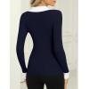 imageZeagoo Womens 2024 Sweater Tops Long Sleeve V Neck Ribbed Knit Slim Fitted Casual Work Basic Shirts SXXLPat1