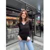 imageZeagoo Womens 2024 Sweater Tops Long Sleeve V Neck Ribbed Knit Slim Fitted Casual Work Basic Shirts SXXLPat2