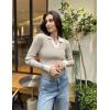 imageZeagoo Womens 2024 Sweater Tops Long Sleeve V Neck Ribbed Knit Slim Fitted Casual Work Basic Shirts SXXLPat3